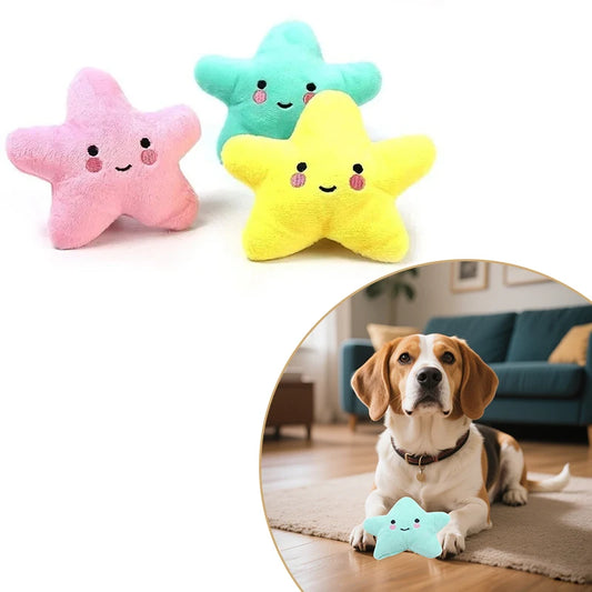 Squeaky Plush Star Toy – Cute Chew Toy for Dogs & Cats