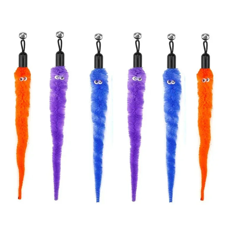 Cat Feather Toy Refills – Replacement Bird, Worm & Ball Teaser Heads