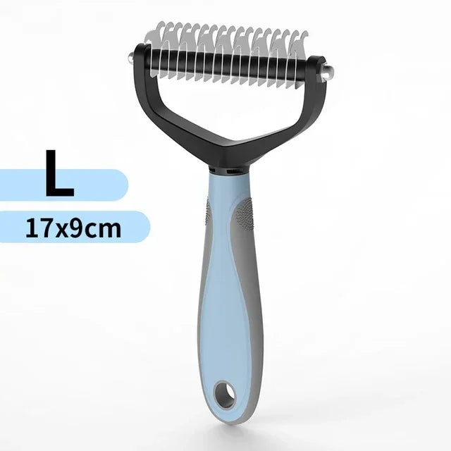 Double-Sided Pet Hair Removal Comb – Stainless Detangling Brush