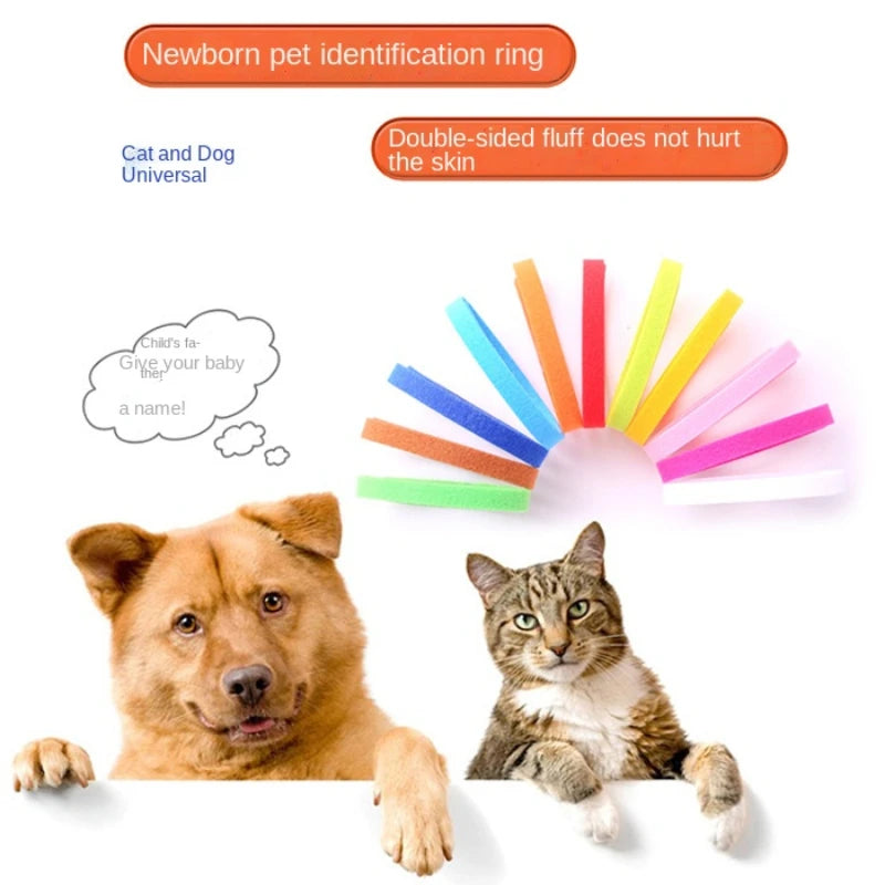 Puppy ID Collars 12 Pack – Soft Hook & Loop Whelping Collars