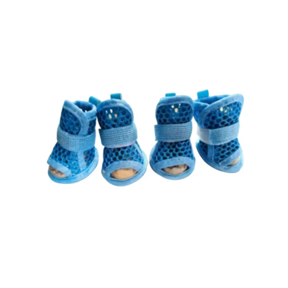 Breathable Mesh Dog Shoes 4 Pack – Non-Slip Summer Dog Boots