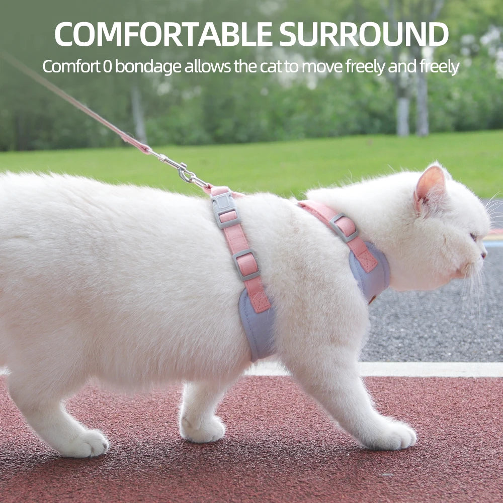 Cat & Small Dog Harness and Leash Set – Breathable Walking Vest