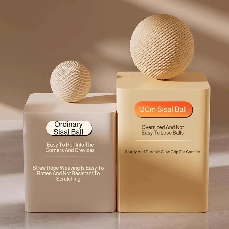 Sisal Cat Scratch Ball – Rattle Teeth Cleaning Cat Toy