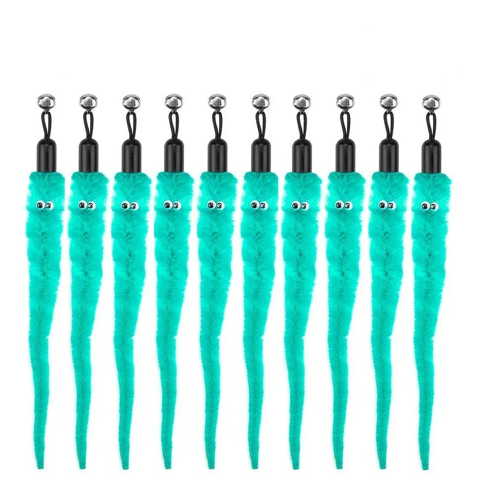 Cat Feather Toy Refills – Replacement Bird, Worm & Ball Teaser Heads