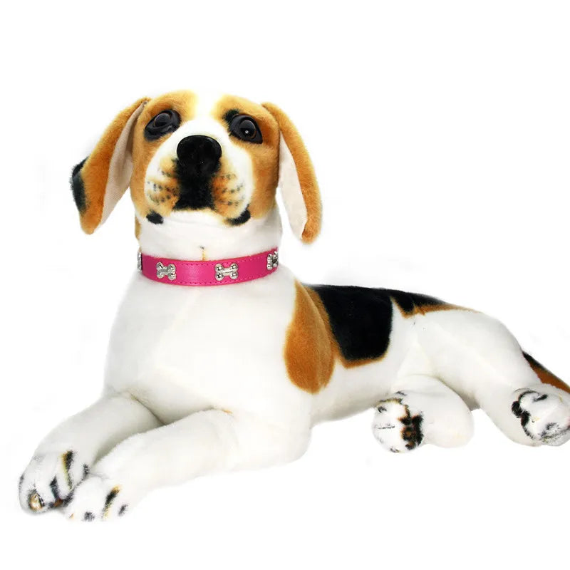 Bone Pattern Leather Dog Collar – Small to Large Dogs & Cats
