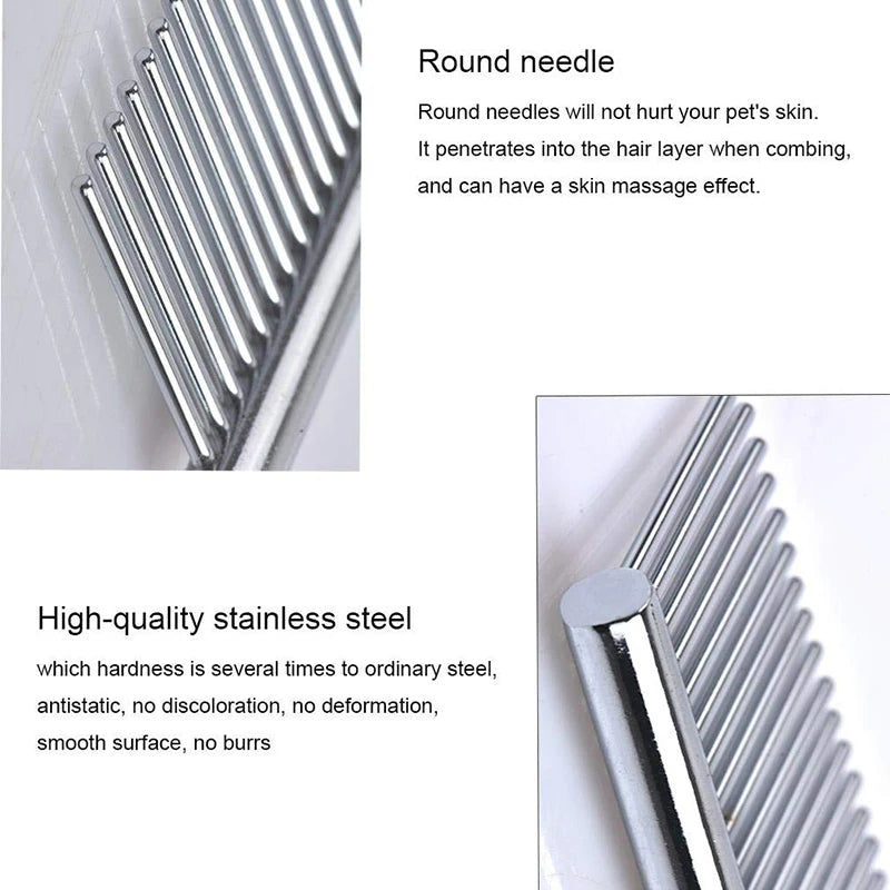 Pet Dematting Comb – Stainless Steel Undercoat Comb for Dogs & Cats