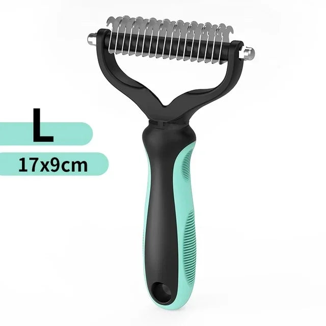 Double-Sided Pet Hair Removal Comb – Stainless Detangling Brush