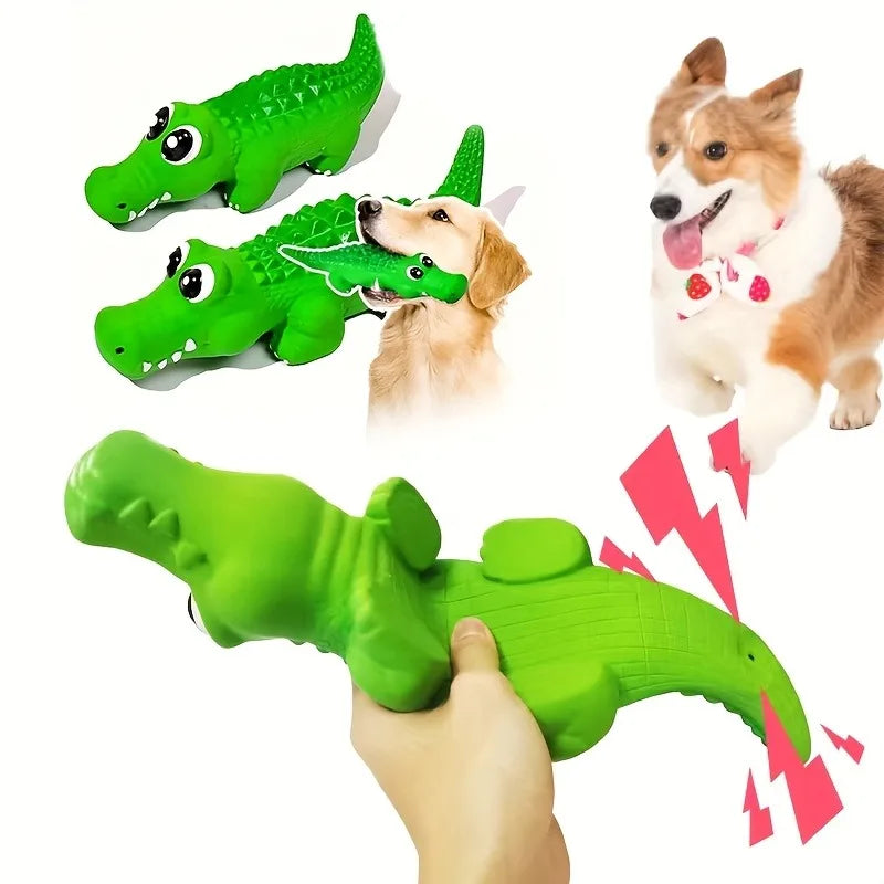Crunchy Latex Shark Dog Toy – Squeaky Chew Ball for Puppies