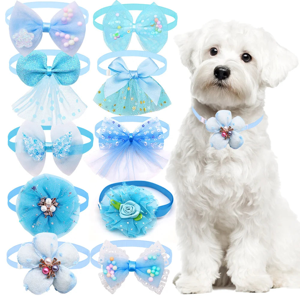 Dog Bow Tie Collars 10 Pack – Adjustable Lace Bow Collars Dogs & Cats