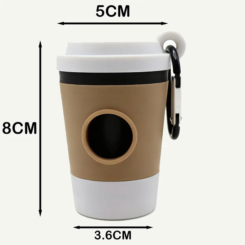 Coffee Cup Dog Poop Bag Dispenser – Leash Clip Waste Bag Holder