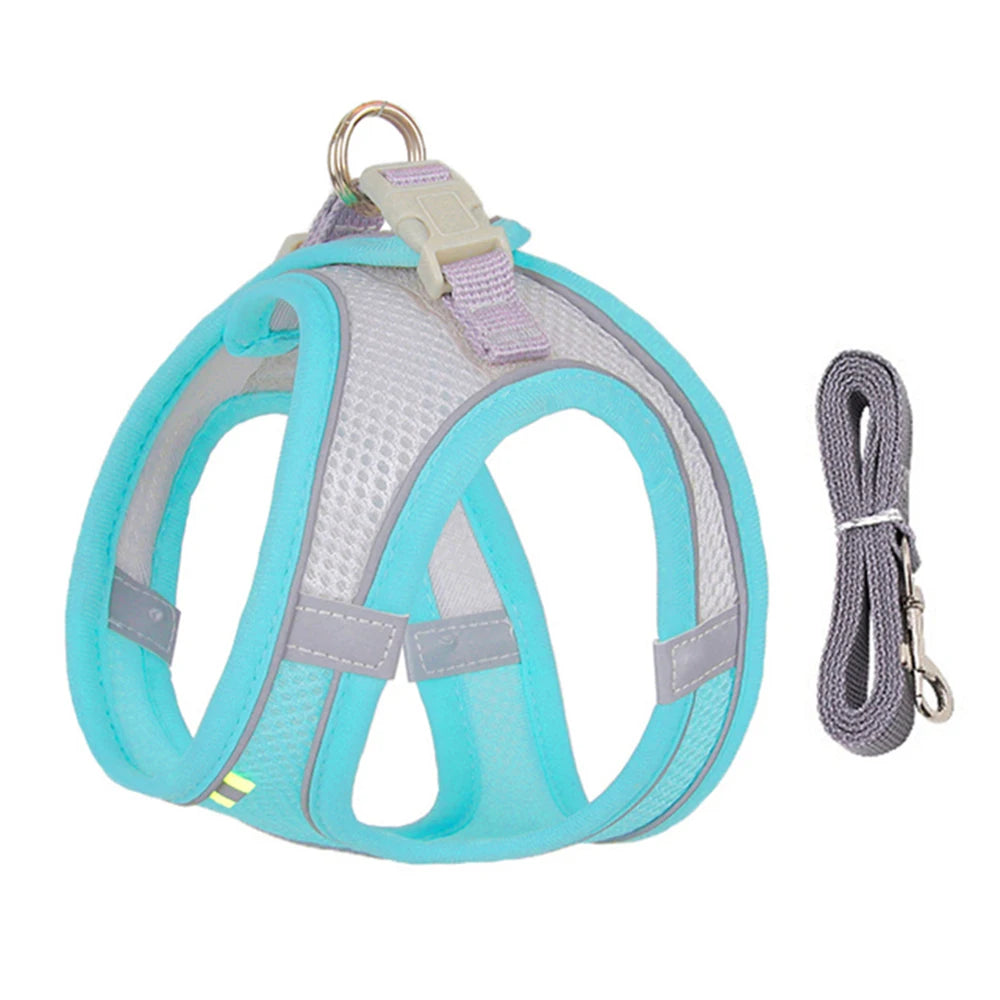 Puppy & Cat Vest Harness with Leash – Breathable Reflective Mesh
