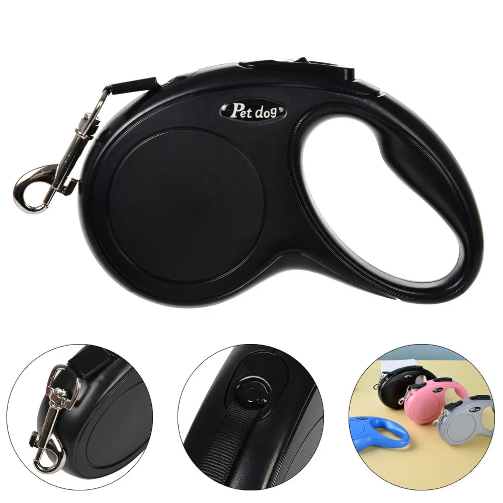 3m/5m Retractable Dog Leash – Strong Nylon Lead Small/Medium Dogs