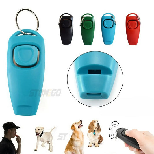 2-in-1 Dog Training Clicker & Whistle – Pet Trainer with Keyring