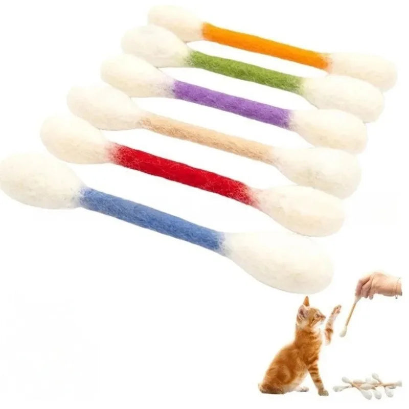 Giant Cotton Swab Catnip Toys 6 Pack – Kitten Chew & Teeth Cleaning