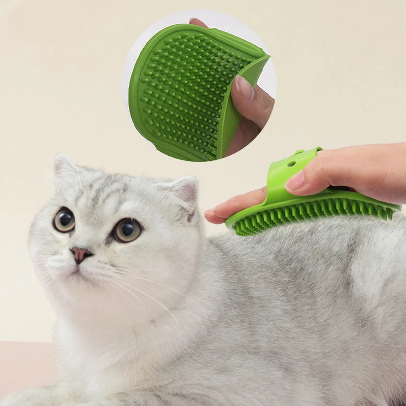Silicone Dog Bath Brush – Soft Rubber Massage Comb for Pets