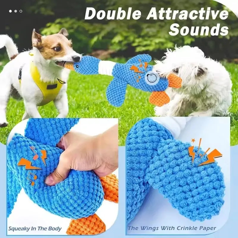 Tough Squeaky Plush Dog Toy – For Aggressive Chewers, Dogs & Cats
