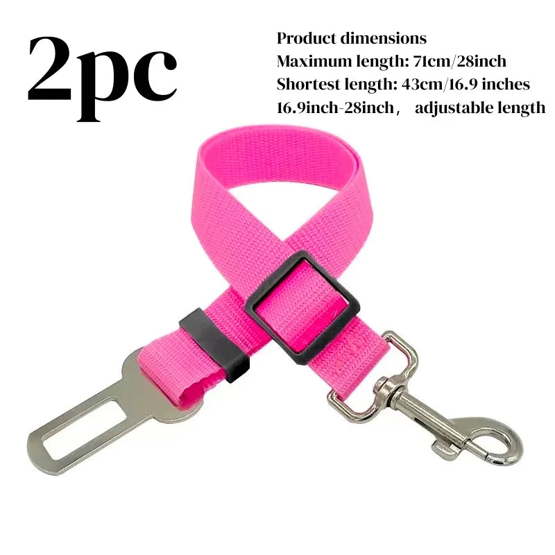 Dog Car Seat Belt – Adjustable Safety Rope with 360° Swivel Hook