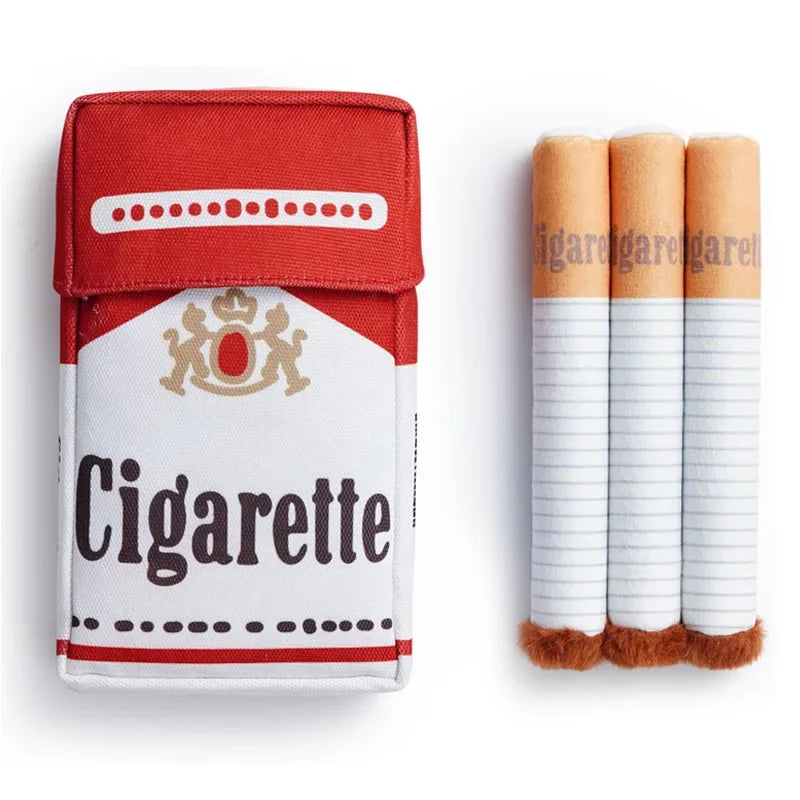 Squeaky Plush Cigarette Dog Toy – Funny Chew Toy Gift