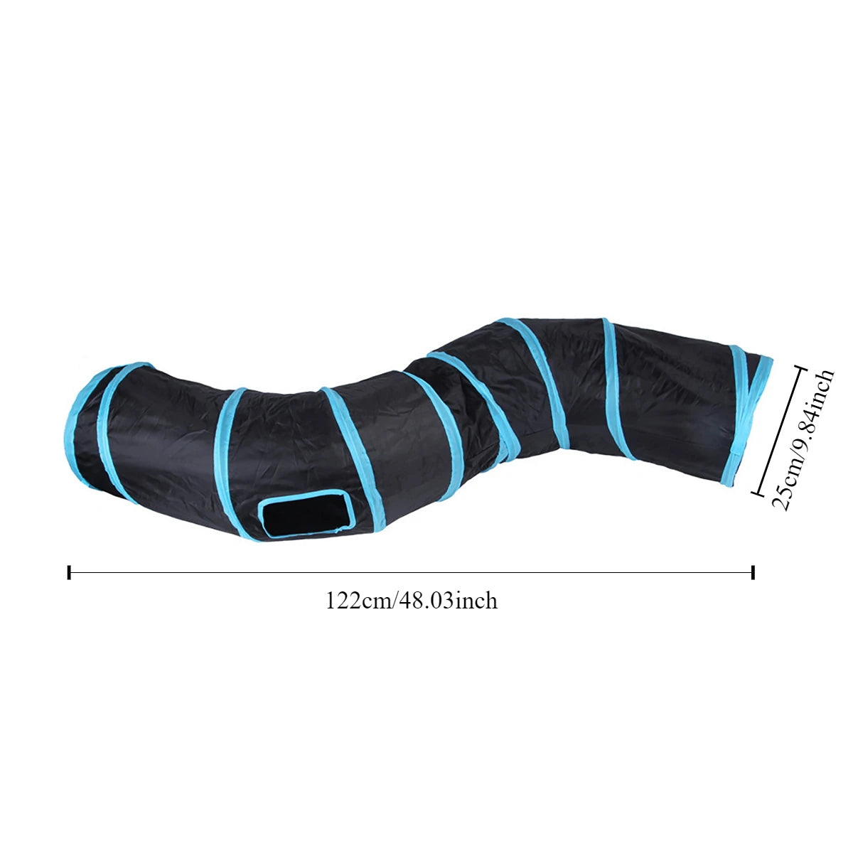 Collapsible Cat Tunnel – Foldable Play Tube with Hanging Toy for Cats