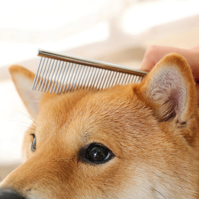 Stainless Steel Dog Comb – Long Thick Hair Dematting Comb 16/19cm