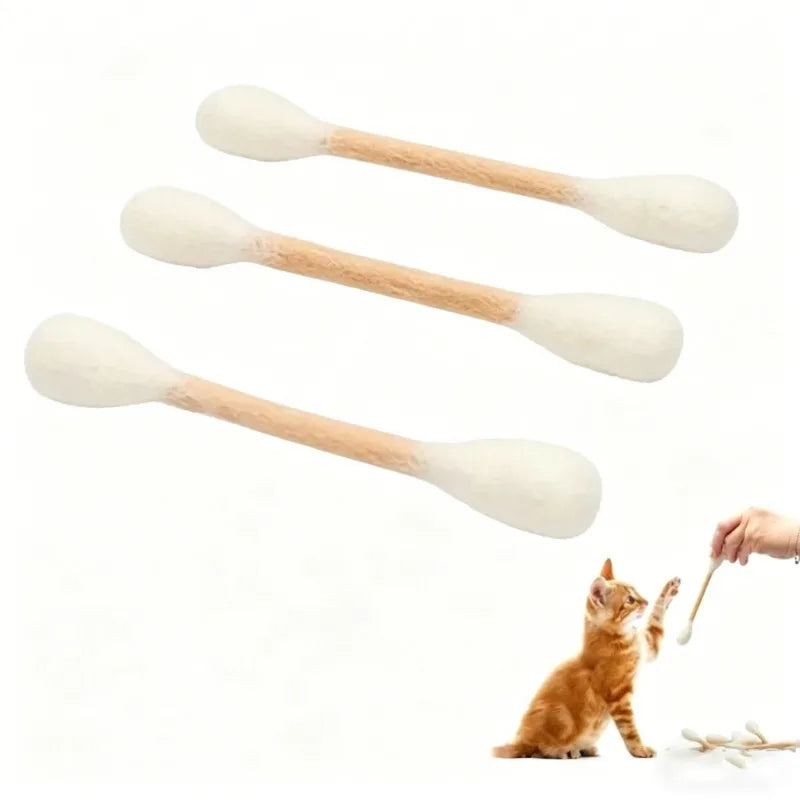Giant Cotton Swab Catnip Toys 6 Pack – Kitten Chew & Teeth Cleaning