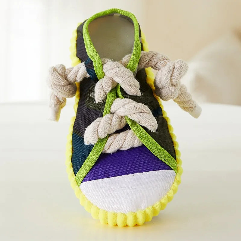 Squeaky Shoe Rope Dog Toy – Teeth Cleaning Cotton Chew Toy