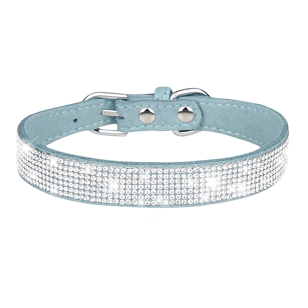 Rhinestone Pet Collar – Soft Adjustable Collar for Dogs & Cats