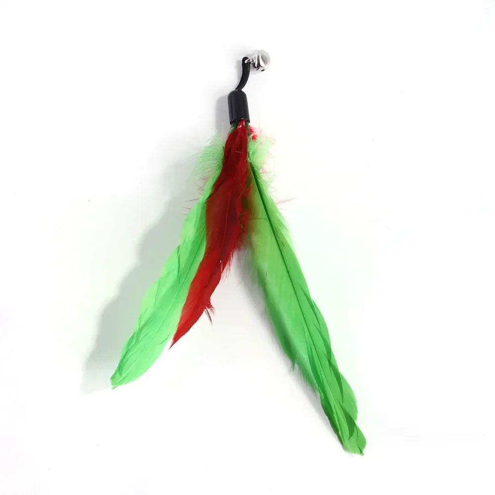 Cat Feather Toy Refills – Replacement Bird, Worm & Ball Teaser Heads