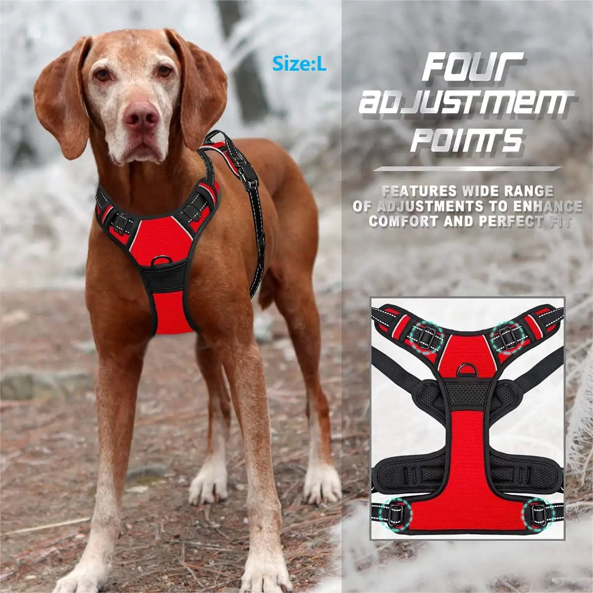 No-Pull Dog Harness Front Clip – Reflective Padded with Handle