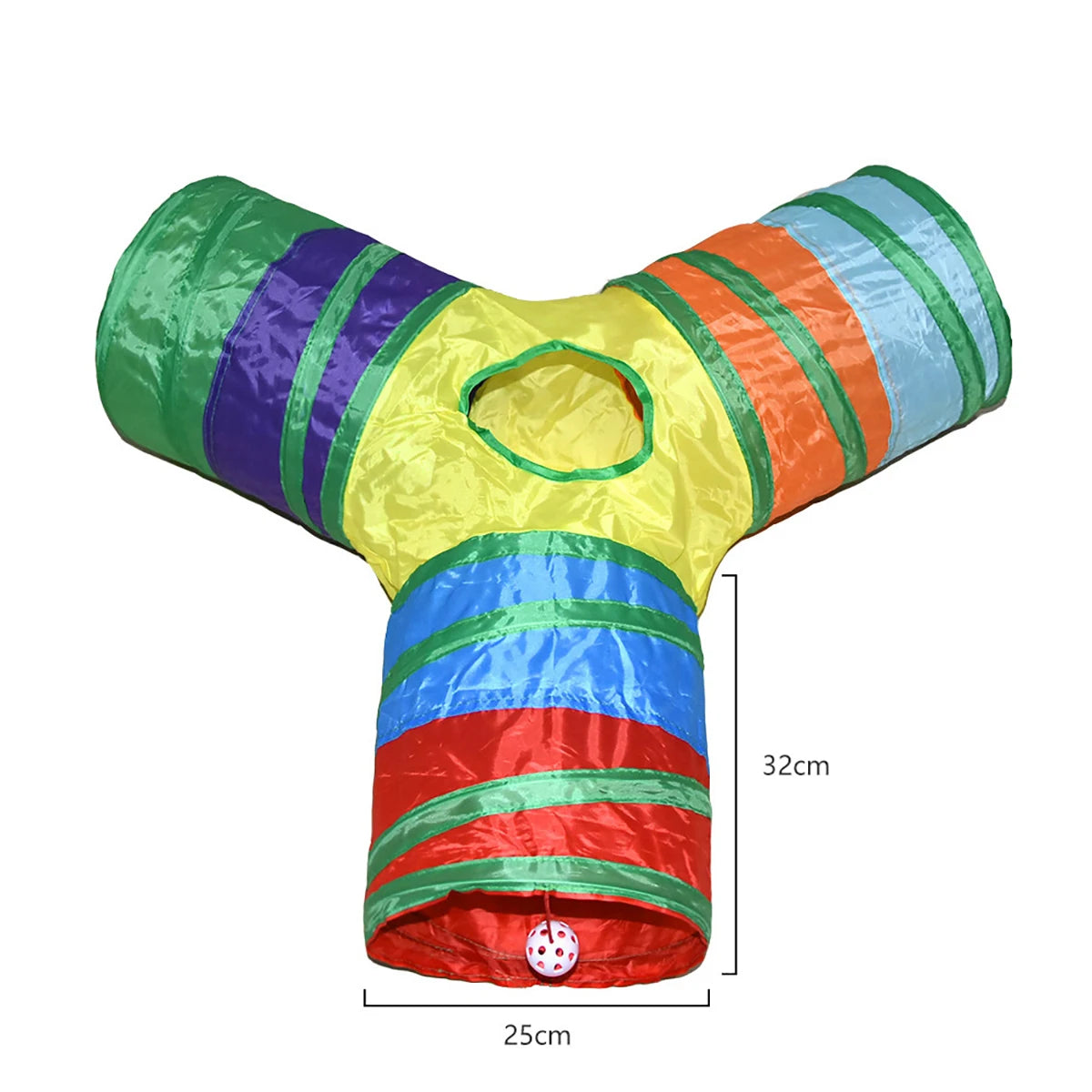 Collapsible Cat Tunnel – Foldable Play Tube with Hanging Toy for Cats