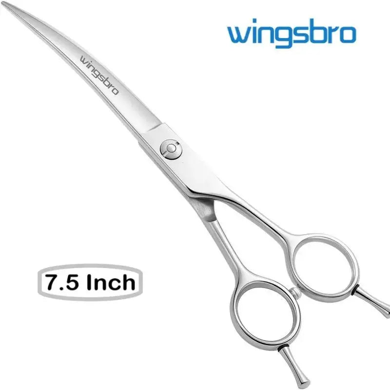 7.5" Curved Dog Grooming Scissors – Stainless Pet Trimming Shears