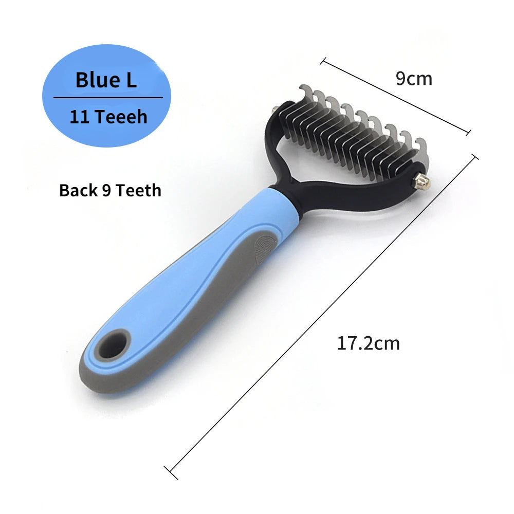 Pet Deshedding Brush – Dematting Knot Cutter Comb for Dogs & Cats