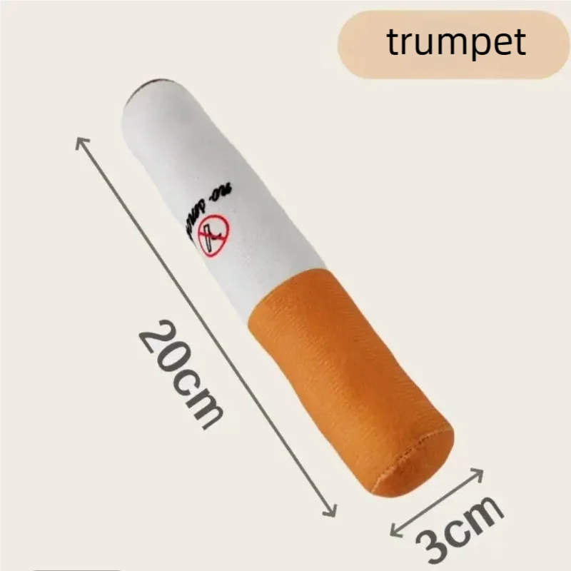 Squeaky Plush Cigarette Dog Toy – Funny Chew Toy Gift
