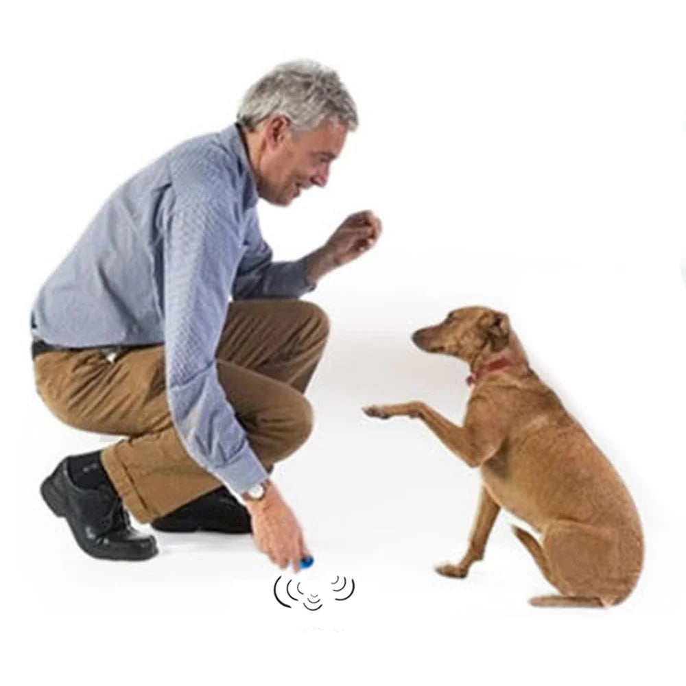 2-in-1 Dog Training Clicker & Whistle – Pet Trainer with Keyring