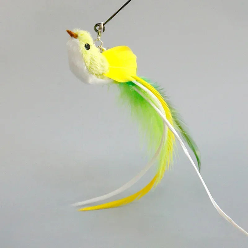 Cat Feather Toy Refills – Replacement Bird, Worm & Ball Teaser Heads