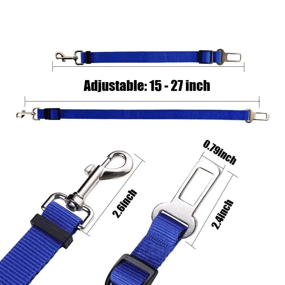Dog Car Seat Belt – Adjustable Pet Travel Safety Harness Lead