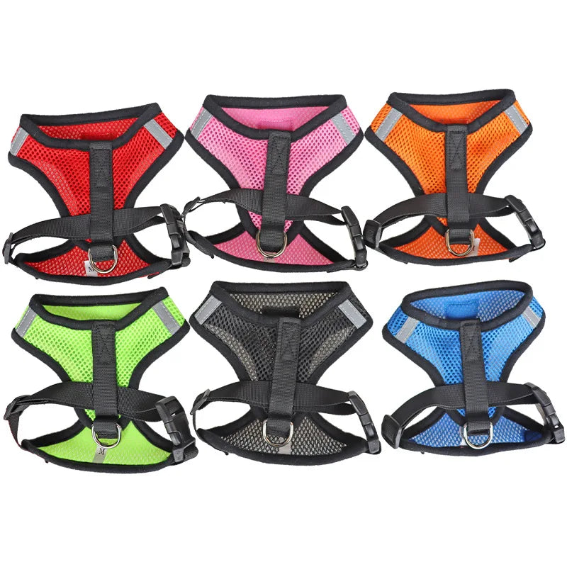 Cat & Dog Harness with Leash – Breathable Reflective Mesh Vest